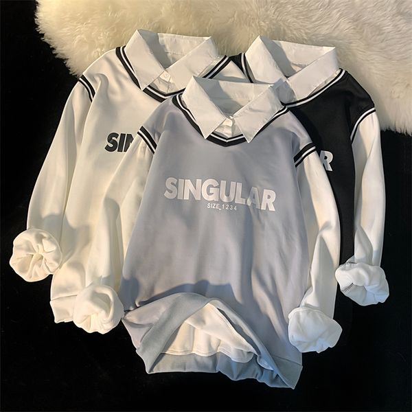 women's hoodies sweatshirts kaus bulu musim gugur dingin gaya preppy longgar lengan panjang patchwork print huruf harajuku pakaian wani, Black
women's hoodies sweatshirts kaus bulu musim gugur dingin gaya preppy longgar lengan panjang patchwork print huruf harajuku pakaian wani, Black