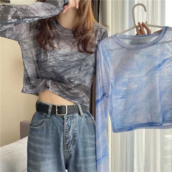 women's blouses shirts loose korean style tie-dye fashion print mesh women t-shirt long sleeve crew neck summer sunscreen bottoming shi, White
women's blouses shirts loose korean style tie-dye fashion print mesh women t-shirt long sleeve crew neck summer sunscreen bottoming shi, White