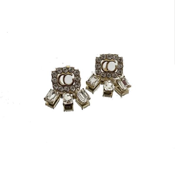 fashion diamond dangle earrings custom original brass material bronze designer jewelry with box, Silver
fashion diamond dangle earrings custom original brass material bronze designer jewelry with box, Silver