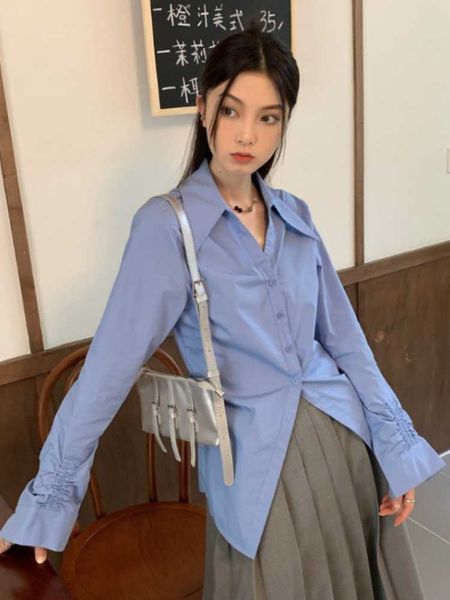 women's blouses shirts sspring y2k aesthetic blouse women long sleeve turn down collar harajuku korean fashion women all match casual, White
women's blouses shirts sspring y2k aesthetic blouse women long sleeve turn down collar harajuku korean fashion women all match casual, White