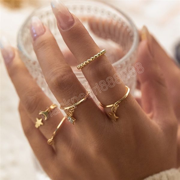5pcs boho gold color open rings set for women vintage geometric crystal moon star finger rings female couple jewelry, Silver
5pcs boho gold color open rings set for women vintage geometric crystal moon star finger rings female couple jewelry, Silver