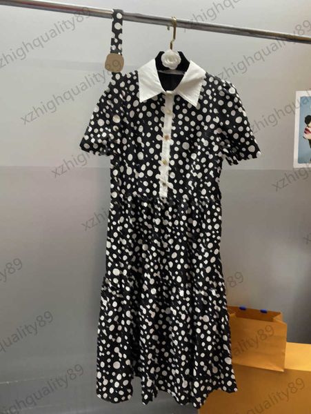 womens dresses french vintage style polka-dot print short sleeve dress splicing contrasting color polo collar corset waist slimming maxiskit, Black;gray
womens dresses french vintage style polka-dot print short sleeve dress splicing contrasting color polo collar corset waist slimming maxiskit, Black;gray