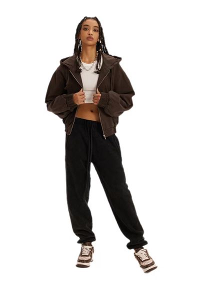 2023 spring autumn women's hooded sweatshirt street vintage european jacket casual short zipper bej002, Black
2023 spring autumn women's hooded sweatshirt street vintage european jacket casual short zipper bej002, Black