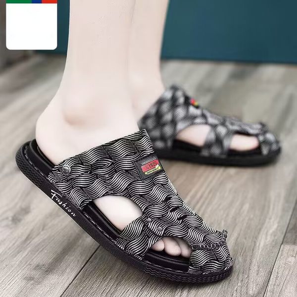 men's fashion slippers large size 39-45 personality casual comfortable breathable summer outdoor driving shopping soft soled sandals, Black
men's fashion slippers large size 39-45 personality casual comfortable breathable summer outdoor driving shopping soft soled sandals, Black