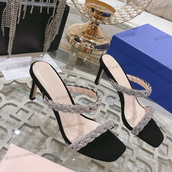 classic designer womens sandals high-heeled slippers super flash rhindiamonds women shoes solid color dress shoe simple retro mule office sh, Black
classic designer womens sandals high-heeled slippers super flash rhindiamonds women shoes solid color dress shoe simple retro mule office sh, Black