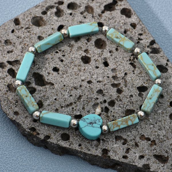 beaded natural stone blue turquoise handmade beaded bracelet love heart white turquoise body chain, Black
beaded natural stone blue turquoise handmade beaded bracelet love heart white turquoise body chain, Black