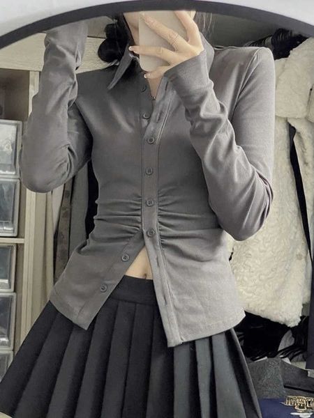 women's blouses shirts zoki shirts skinny grey y2k long sleeve pleated elegant chic korean fashion streetwear office ladies blouses ne, White
women's blouses shirts zoki shirts skinny grey y2k long sleeve pleated elegant chic korean fashion streetwear office ladies blouses ne, White