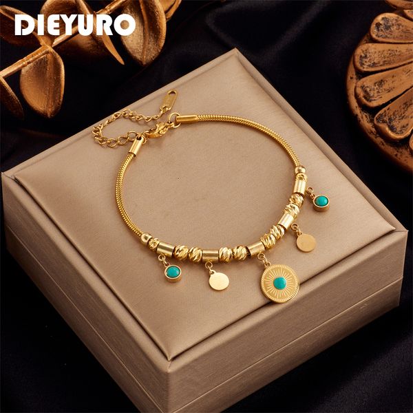 charm bracelets dieyuro 316l stainless steel round green stone charm bracelet for women fashion gold color girls bracelets party jewelry gif, Golden;silver
charm bracelets dieyuro 316l stainless steel round green stone charm bracelet for women fashion gold color girls bracelets party jewelry gif, Golden;silver