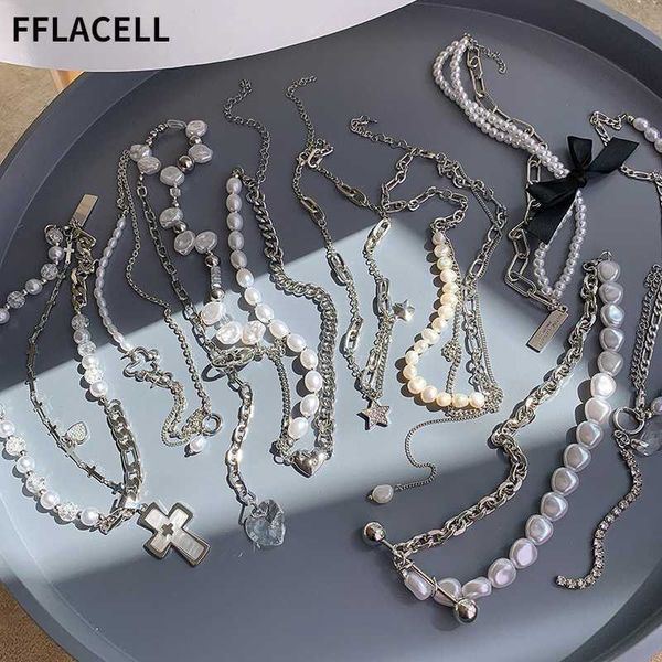 pendant necklaces fashion hip hop metal pearl choker butterfly cross love hollow flower rhinestone double layer stitching necklace for women, Silver
pendant necklaces fashion hip hop metal pearl choker butterfly cross love hollow flower rhinestone double layer stitching necklace for women, Silver