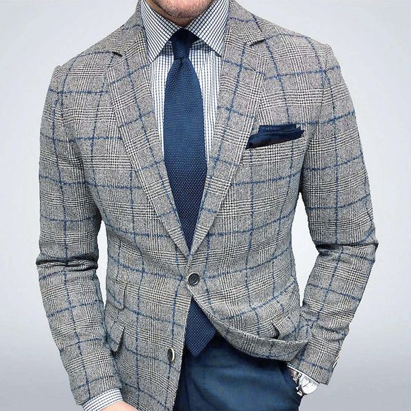 men's suits blazers european and american suit coat multicolor business men's casual suit coat big grid after the central slit coa, White;black
men's suits blazers european and american suit coat multicolor business men's casual suit coat big grid after the central slit coa, White;black