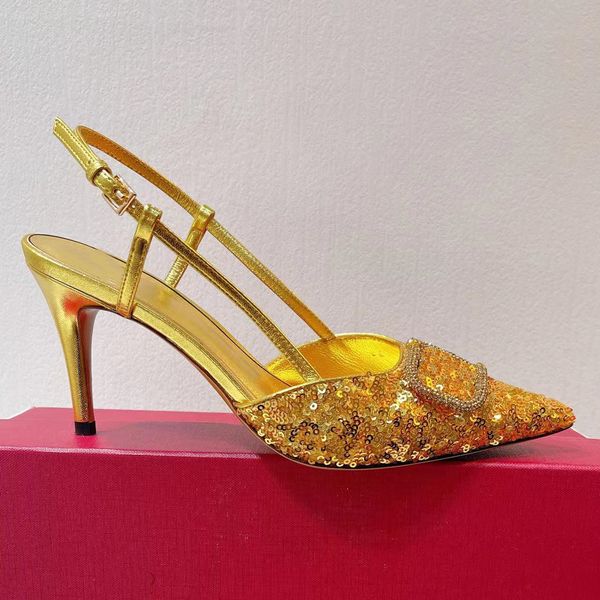 fashion dress shoes designer high heel sandals women buckle back empty pointed toe wrap 8cm sequins decorative party elegant wedding shoe, Black
fashion dress shoes designer high heel sandals women buckle back empty pointed toe wrap 8cm sequins decorative party elegant wedding shoe, Black