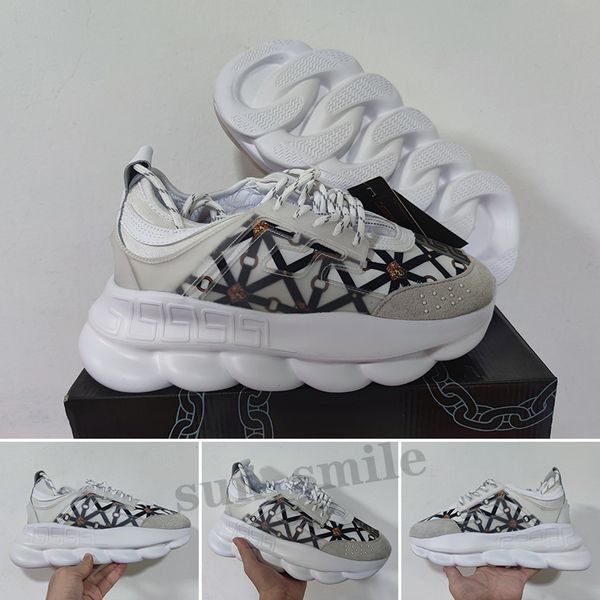 luxury designer casual shoes chain reaction wild jewels chain link trainer shoes sneakers 36-45, Black