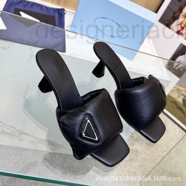 slippers designer bread heel summer fashion counter comfortable genuine leather high 6. cm breathable waterproof square toe udyu, Black
slippers designer bread heel summer fashion counter comfortable genuine leather high 6. cm breathable waterproof square toe udyu, Black