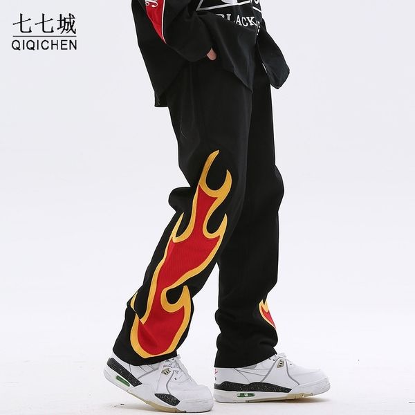 mens jeans side flame embroidery straight and womens casual pants retro oversized streetwear pockets denim trousers brown 230327, Blue
mens jeans side flame embroidery straight and womens casual pants retro oversized streetwear pockets denim trousers brown 230327, Blue