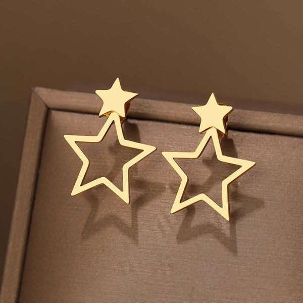 charm stainless steel earrings new classic kpop sweet double stars temperament girl's daily wear pendants earrings for women jewelry aa, Golden
charm stainless steel earrings new classic kpop sweet double stars temperament girl's daily wear pendants earrings for women jewelry aa, Golden