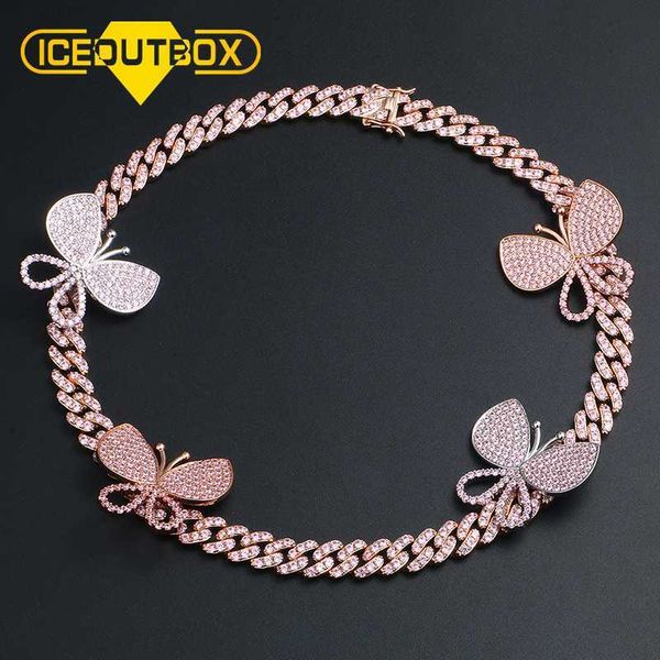 selling jewelry butterfly cuban chain iced out plated rose gold necklace for women, Silver
selling jewelry butterfly cuban chain iced out plated rose gold necklace for women, Silver