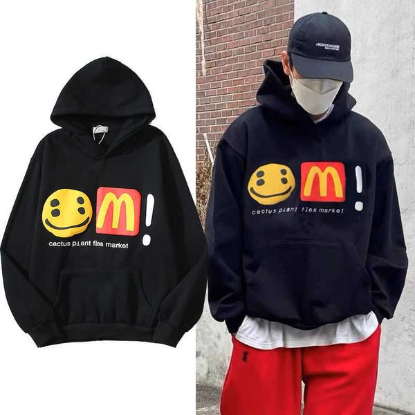 cpfm mcdonald's sweater co branded smiley face foam print high street hip hop loose velvet hooded pullover men's and women's, Black;brown
cpfm mcdonald's sweater co branded smiley face foam print high street hip hop loose velvet hooded pullover men's and women's, Black;brown