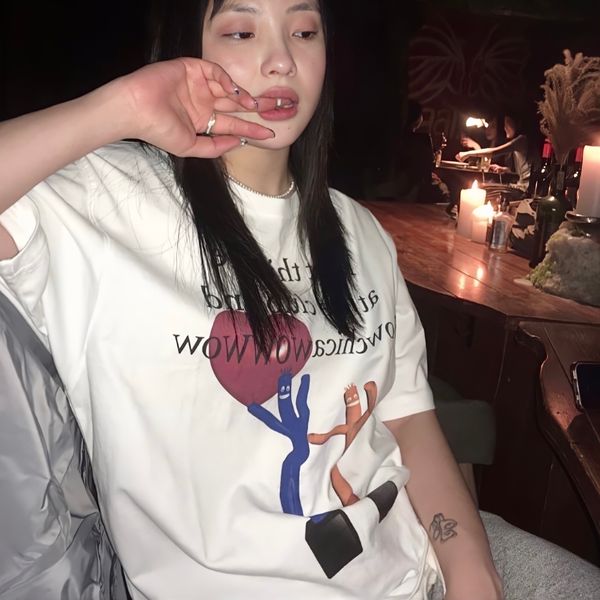 womens tshirt korean niche brand i got this love letter heart print short sleeve tshirt 230328, White
womens tshirt korean niche brand i got this love letter heart print short sleeve tshirt 230328, White