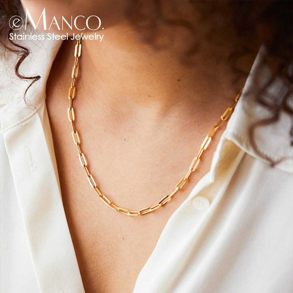 pendant necklaces emanco 2022 fashion paperclip link chain women necklace stainless steel gold color chain necklace for women men jewelry gi, Silver
pendant necklaces emanco 2022 fashion paperclip link chain women necklace stainless steel gold color chain necklace for women men jewelry gi, Silver