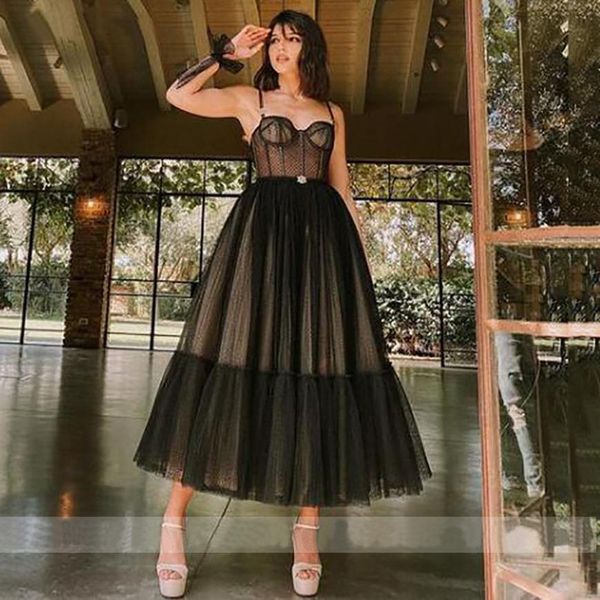 prom party gown formal evening dresses a line spaghetti ankle-length tulle backless plus size custom zipper dress, Black
prom party gown formal evening dresses a line spaghetti ankle-length tulle backless plus size custom zipper dress, Black