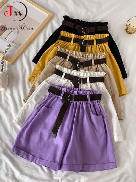 women s shorts summer elegant high waist women casual solid wide leg loose cotton short pants with belt korean sweet girls 230328, White;black
women s shorts summer elegant high waist women casual solid wide leg loose cotton short pants with belt korean sweet girls 230328, White;black