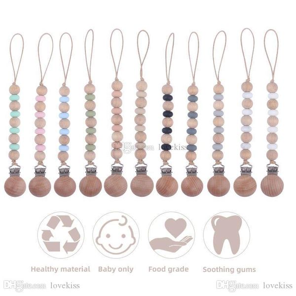 pacifier holders clips baby chain weaning teething natural wooden silicone beads infant feeding soother e20533
pacifier holders clips baby chain weaning teething natural wooden silicone beads infant feeding soother e20533