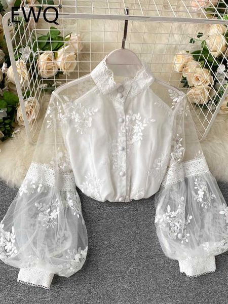 women's blouses shirts ewq women's vintage mesh lace stand collar embroidered puff sleeve slim shirt slim sweet korea chic tide su, White
women's blouses shirts ewq women's vintage mesh lace stand collar embroidered puff sleeve slim shirt slim sweet korea chic tide su, White