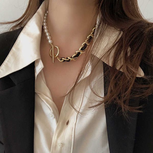 pendant necklaces vintage french leather chain pearl ot buckle choker short necklace simple fashion necklace clavicle chain for women girl j, Silver
pendant necklaces vintage french leather chain pearl ot buckle choker short necklace simple fashion necklace clavicle chain for women girl j, Silver