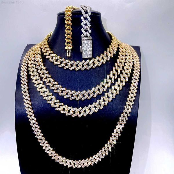 s925 with vvs moissanite diamond pass tester iced out cuban link bracelet and necklace chain jewelry sets, Silver
s925 with vvs moissanite diamond pass tester iced out cuban link bracelet and necklace chain jewelry sets, Silver