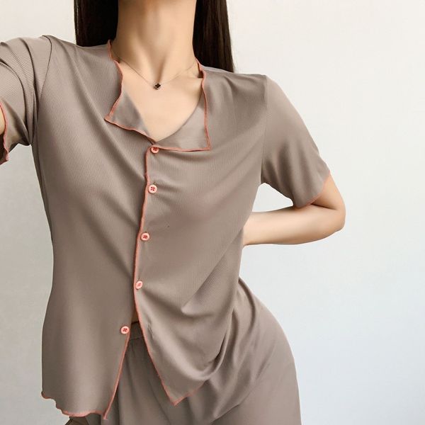women's sleepwear fdfklak short sleeve pajamas women v neck ice silk thin korean sleepwear set lounge wear shorts suit pijama feminino, Black;red
women's sleepwear fdfklak short sleeve pajamas women v neck ice silk thin korean sleepwear set lounge wear shorts suit pijama feminino, Black;red