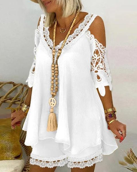 ethnic clothing shorts sets women outfits summer casual daily contrast lace cold shoulder flowy half sleeve shorts set 230327, Red
ethnic clothing shorts sets women outfits summer casual daily contrast lace cold shoulder flowy half sleeve shorts set 230327, Red
