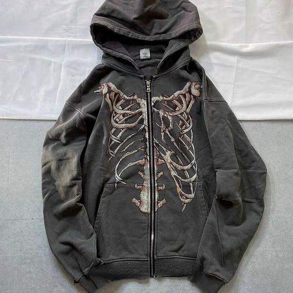 women's hoodies sweatshirts deeptown y2k gothic streetwear skeleton print oversize hoodie women punk harajuku hip hop zipper sweatshirt, Black
women's hoodies sweatshirts deeptown y2k gothic streetwear skeleton print oversize hoodie women punk harajuku hip hop zipper sweatshirt, Black