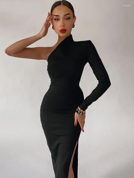 Casual Dresses Elegant Dress Women Summer One Shoulder Extra Long Formal Wedding Evening Fashion Tight Black
Casual Dresses Elegant Dress Women Summer One Shoulder Extra Long Formal Wedding Evening Fashion Tight Black