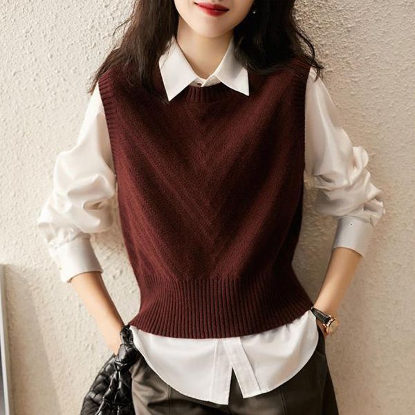 women's vests fashion all-match round neck sweater vest spring autumn korean solid color vintage sleeveless jumpers women's clothi, Black;white
women's vests fashion all-match round neck sweater vest spring autumn korean solid color vintage sleeveless jumpers women's clothi, Black;white