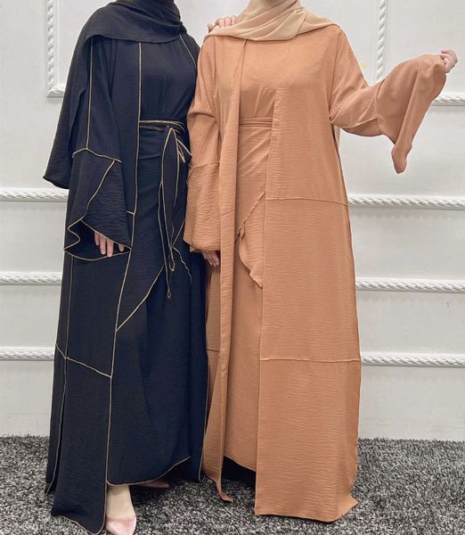 wear 3 modest set muslim dress modesty open abaya with inner islamic clothing dresses woman, Black;gray
wear 3 modest set muslim dress modesty open abaya with inner islamic clothing dresses woman, Black;gray