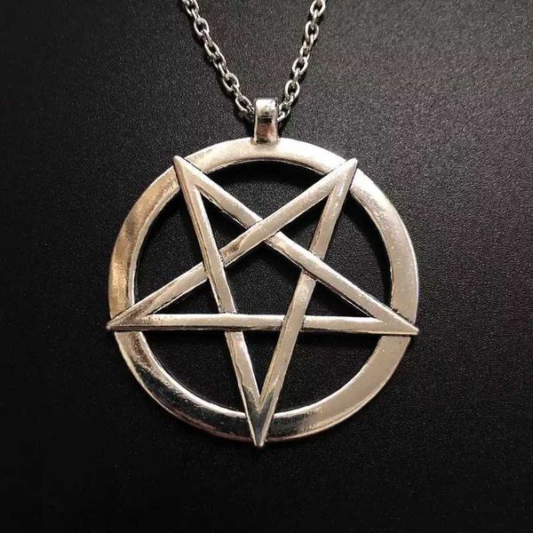 pendant necklaces fashion inverted pentagram pendant satanic symbol necklace amulet jewelry p230327, Silver
pendant necklaces fashion inverted pentagram pendant satanic symbol necklace amulet jewelry p230327, Silver