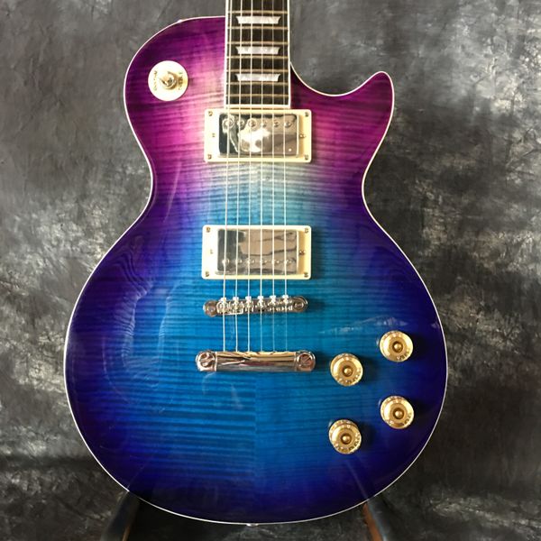 flamed maple blue six string lp electric guitar, with fret binding our store supports customization guitar
flamed maple blue six string lp electric guitar, with fret binding our store supports customization guitar