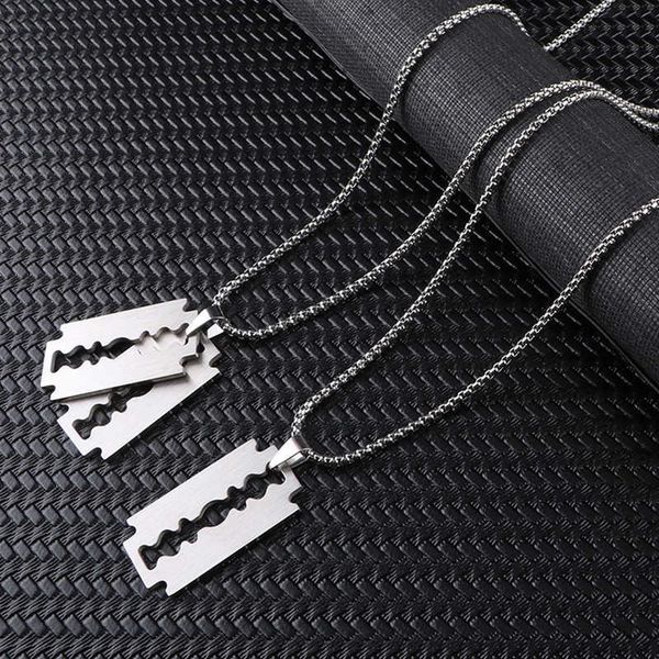 pendant necklaces fashion men razor blade necklace stainless steel razor blades pendant necklaces hip hop knife shaver shape sweater necklac, Silver
pendant necklaces fashion men razor blade necklace stainless steel razor blades pendant necklaces hip hop knife shaver shape sweater necklac, Silver