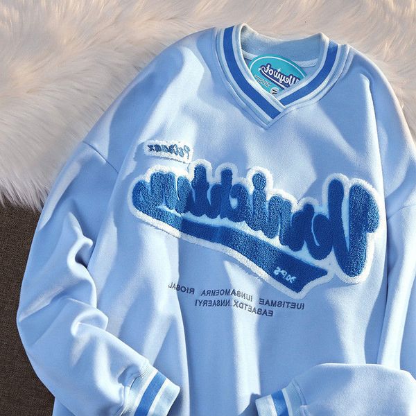 women's hoodies sweatshirts embroidered letter v neck sweater women autumn and winter loose bf lazy style student couple vintage coat i, Black
women's hoodies sweatshirts embroidered letter v neck sweater women autumn and winter loose bf lazy style student couple vintage coat i, Black