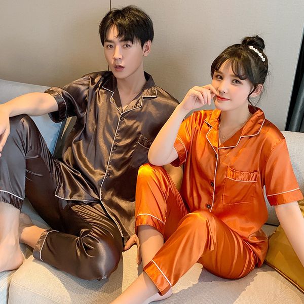women's sleepwear summer lovers pyjama suit pajamas couples silk sleepwear satin nightgown women short sleeve pijamas men lounge plus s, Black;red
women's sleepwear summer lovers pyjama suit pajamas couples silk sleepwear satin nightgown women short sleeve pijamas men lounge plus s, Black;red