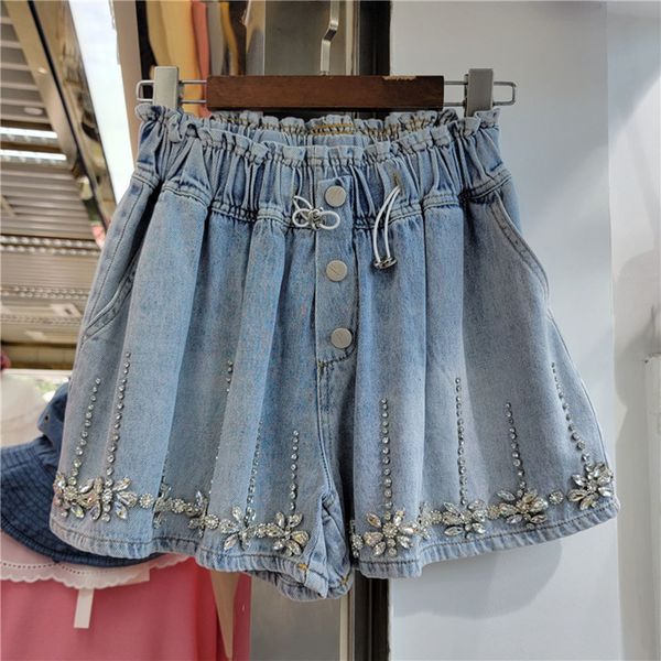 women's shorts elastic waist summer european women exquisite denim shorts ladies fashion loose wide leg a- line jeans pants 230328, White;black
women's shorts elastic waist summer european women exquisite denim shorts ladies fashion loose wide leg a- line jeans pants 230328, White;black