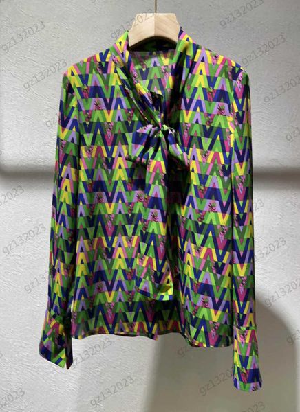 lapel blouses bow streamer design colorful logo printing long sleeves shirts fashion designer brand personality trend blouses shirts for wom, White
lapel blouses bow streamer design colorful logo printing long sleeves shirts fashion designer brand personality trend blouses shirts for wom, White