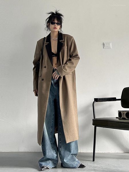 fancy woman women's trench coats women brown color-block big size long blazer coat lapel sleeve loose fit jacket fashion spring autumn, Tan;black
fancy woman women's trench coats women brown color-block big size long blazer coat lapel sleeve loose fit jacket fashion spring autumn, Tan;black