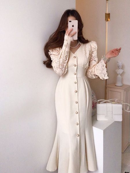 casual dresses summer chic vintage elegant long sleeve midi mermaid dress women party lace patchwork fashion french style clothing 230327, Black;gray
casual dresses summer chic vintage elegant long sleeve midi mermaid dress women party lace patchwork fashion french style clothing 230327, Black;gray