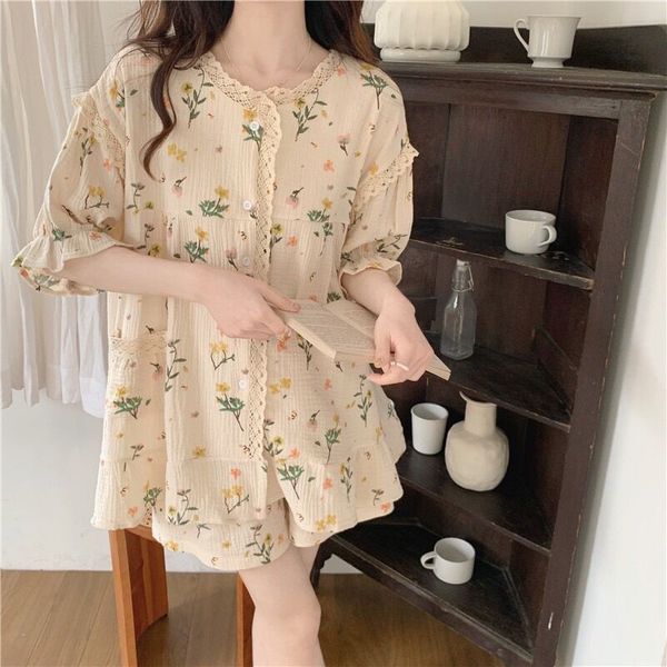 women's sleepwear korean style women's pajamas set cute sweet short puff sleeve shorts 2 pieces suit girls ruffle lace sleepwear p, Black;red
women's sleepwear korean style women's pajamas set cute sweet short puff sleeve shorts 2 pieces suit girls ruffle lace sleepwear p, Black;red