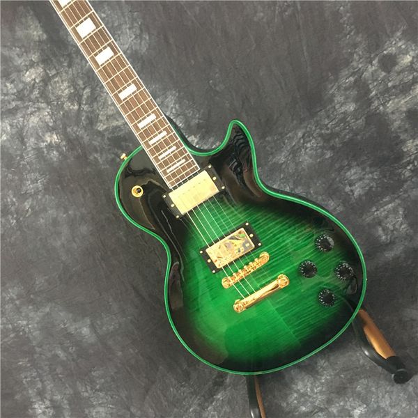 factory direct custom guitar electric color thick green tiger guitar golden guitar hardware
factory direct custom guitar electric color thick green tiger guitar golden guitar hardware