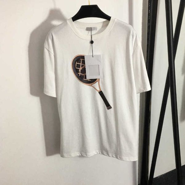 23ss tee womens t-shirt designer clothes women round neck pure cotton badminton racket fashion printed short sleeve t-shirt women clothes a, White
23ss tee womens t-shirt designer clothes women round neck pure cotton badminton racket fashion printed short sleeve t-shirt women clothes a, White