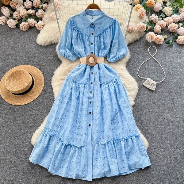 summer 2023 new polo neck dress waist shows slim temperament pleated dress women's short sleeve waist large swing pleated long dress, Black;gray
summer 2023 new polo neck dress waist shows slim temperament pleated dress women's short sleeve waist large swing pleated long dress, Black;gray