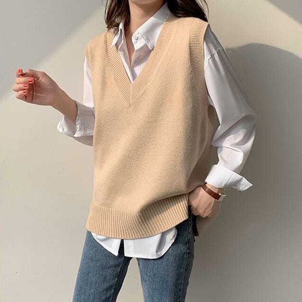 women's vests korean style solid beige knitted vest for women v-neck sleeveless sweaters pullovers woman all-match young loose kniting, Black;white
women's vests korean style solid beige knitted vest for women v-neck sleeveless sweaters pullovers woman all-match young loose kniting, Black;white
