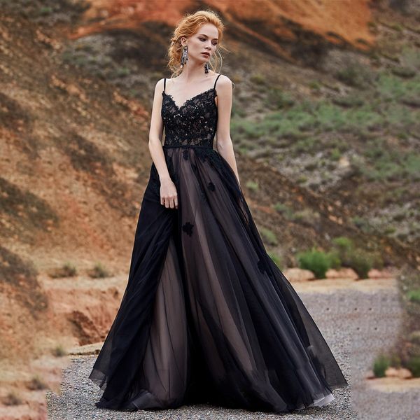 party dresses spaghetti straps black wedding with color lace applique aline bridal vestido de fiesta largos gala 230328, White;black
party dresses spaghetti straps black wedding with color lace applique aline bridal vestido de fiesta largos gala 230328, White;black